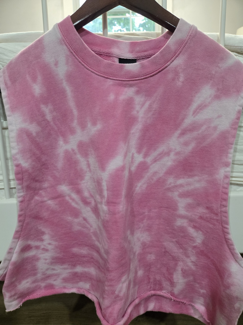 Zara Tie-Dye Pink Sleeveless Crop Top SZ L